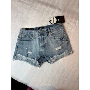 I&M Denim Blacklabel Mid Rise Frayed‎ Shorts Size Small RefN15